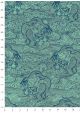 Lokta les dragons bleus fond vert (50x75)