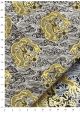Lokta dragons dorés sur fond argent et noir (47x72)