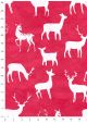 Lokta les animaux de Noël fond rouge (50x75)