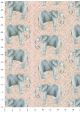 Les éléphants fond damier rose et or (68x98)