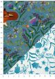 Recto verso "Les renards fond bleu / floral bleu" (50x70)