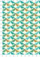 Oiseaux graphiques ambiance émeraude (50x70)