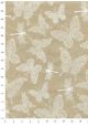Lokta papillons et libellules blanches fond beige (50x70)