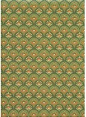 Eventail ambiance verte et orange (50x68)