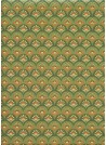 Eventail ambiance verte et orange (50x68)