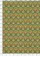 Eventail ambiance verte et orange (50x68)