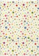 Les bulles colorées fond vanille réhaussé or (50x68)