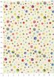 Les bulles colorées fond vanille réhaussé or (50x68)