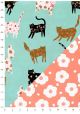 Recto verso "Les chats fleuris / fleurs fond saumon" (50x70)