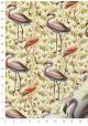 Les flamants roses fond ivoire réhaussé or (70x100)