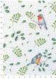 Les oiseaux d'hiver réhaussé de pois métallisés (68x98)