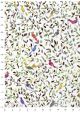Papier Turnowsky oiseaux et feuillage réhaussé or (50x70)