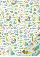 Papier Turnowsky les poissons ambiance anis réhaussés or (50x70)