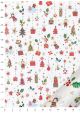 Papier Turnowsky guirlandes de cadeaux et anges réhaussé or (50x70)