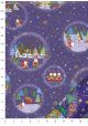 Papier Turnowsky les villages de Noël fond bleu réhaussé or (50x70)