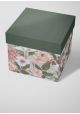 Floral rose et blanc sur fond gris (50x68)
