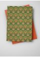 Eventail ambiance verte et orange (50x68)