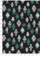 Les petits robots ambiance turquoise (50x70)