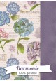 HARMONIE DUO Planche d'hortensias sur fond d'écriture