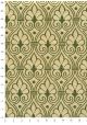 Fleurs de Damas vert olive réhaussé or (70x100)