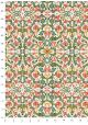 Venise - rouge orange et vert réhaussé or (70x100)