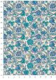 Venise fleur - bleu réhaussé or (70x100)