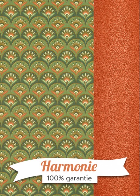 HARMONIE DUO Eventail ambiance verte et orange