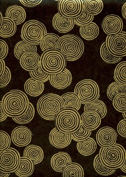Papier lokta spirales or fond noir (50x75)