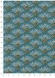 "Eventail" ambiance bleue et or (50x70)
