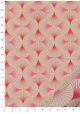"Coquille" framboise et or fond lin (50x70)