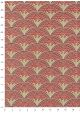 "Eventail" ambiance rouge et or sur fond lin (50x70)