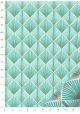 "Flamme" turquoise et or (50x70)