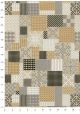 Carreaux de ciment or gris et blanc fond beige (50x70)