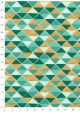 "Mosaique" turquoise et or (50x70)