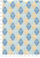 "Feuille" bleu et or (50x70)