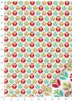 "Tulipe" turquoise, anis,rouge et or (50x70)