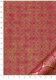Papier lokta coquilles or fond framboise (50x75)