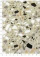 Mosaique blanche noire et or sur fond lin (50x70)