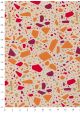 Mosaique orange rouge et or sur fond lin (50x70)