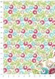 "Feuillage" turquoise, anis, rouge et or (50x70)