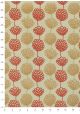 "Guirlandes florales" rouge et or fond lin (50x70)