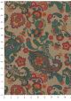 Cachemire tons vert et orange fond beige (68,5x98)