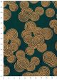 Papier lokta spirales orange fond bleu paon (50x75)
