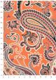 "Papier de coton" Cachemire fond orange (55x76)