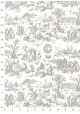Toile de jouy montgolfière gris pâle (65x100)