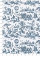 Toile de jouy montgolfière bleu marine (65x100)