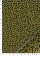 Chiyogami laqué - Sakura laqué noir fond vert olive (48x65)