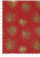 Lokta feu d'artifice or fond rouge (50x75)