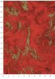 Marbré peigné rouge brique et or (70x100)