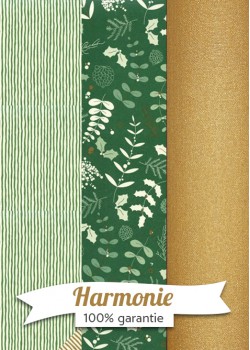 HARMONIE TRIO Feuillage de Noël fond vert